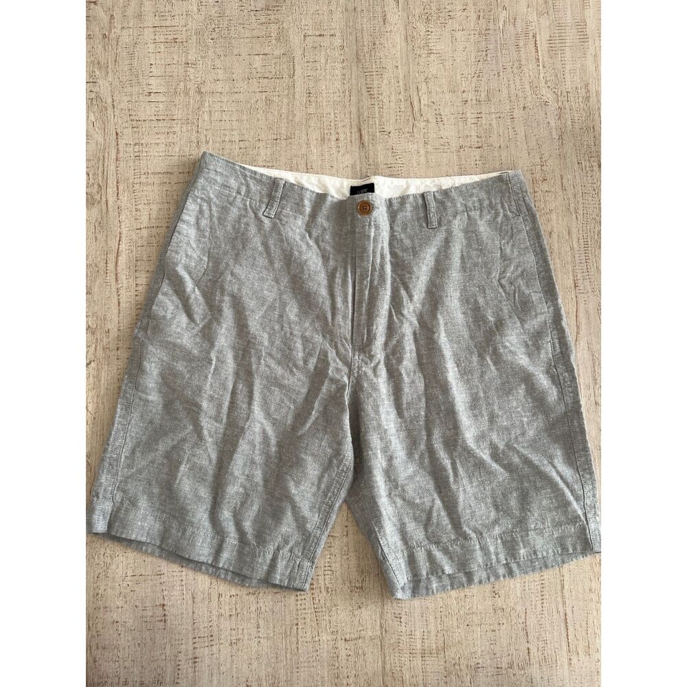 Men's J.Crew Linen Cotton Blend Gray Shorts NWT Size 36W